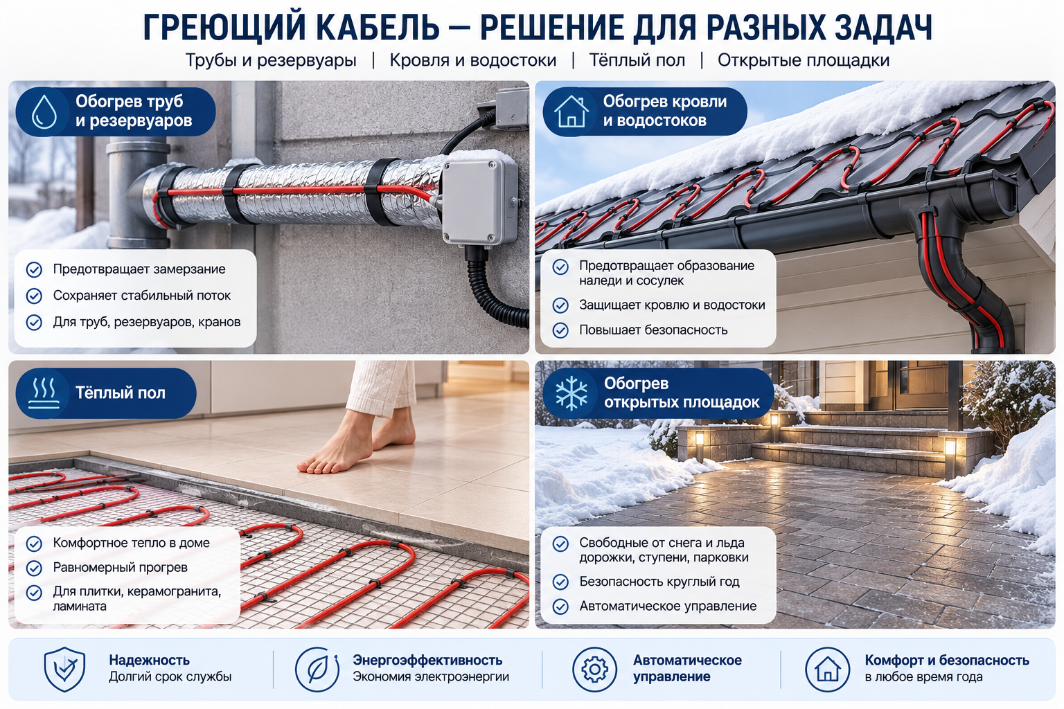 греющий кабель для труб кровли и теплого пола греющий кабель для труб кровли и теплого пола
