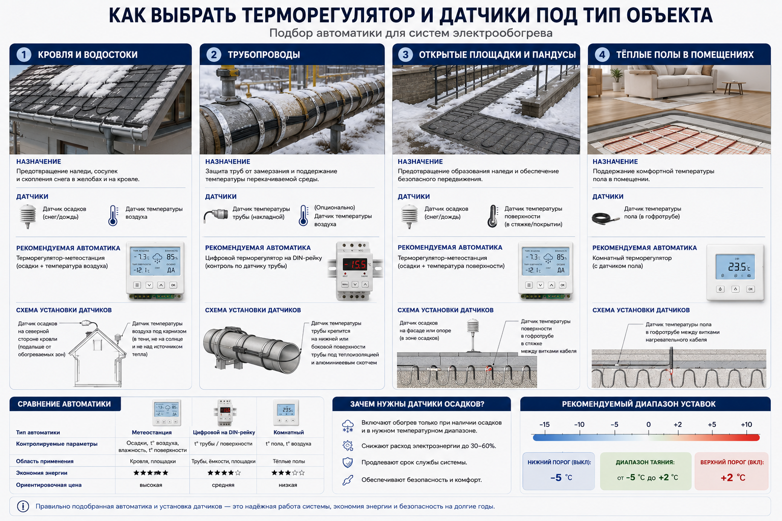 Как выбрать терморегулятор под тип объекта