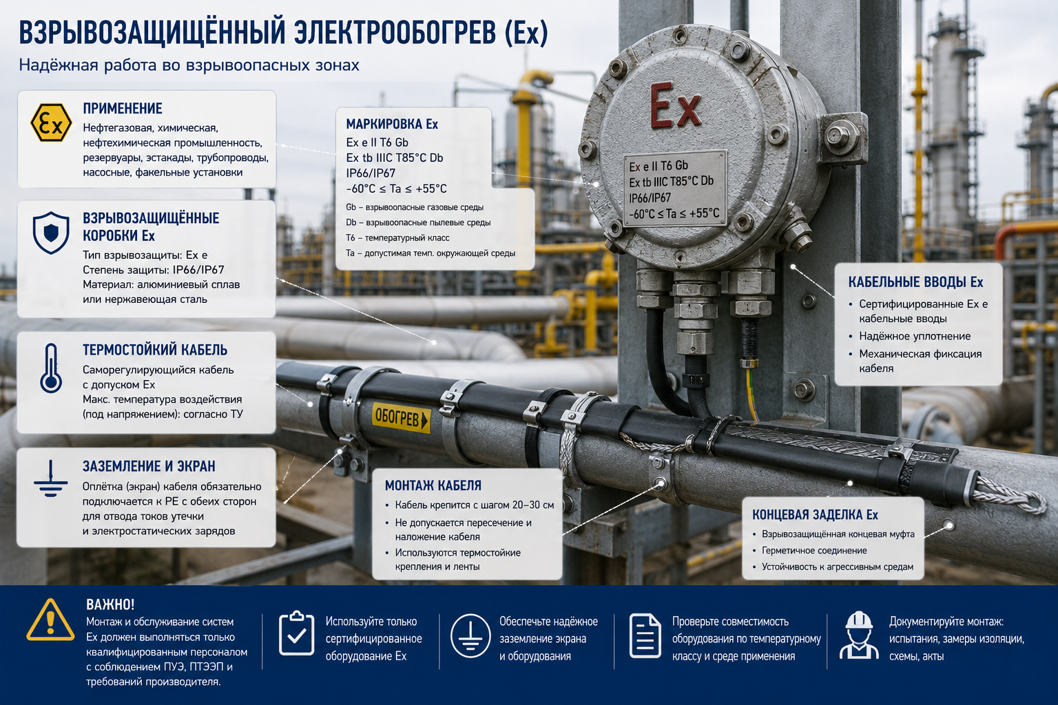 взрывозащищённый электрообогрев Ex во взрывоопасной зоне